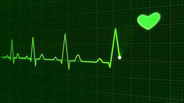 ekg machine image showing good heart beat rate